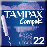 Tamponid - TAMPAX - TAMPAX COMPAK LITES - 24 &uuml;hikut - Kerge voog - Mitte pestav
