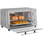 Mini-ahi, 9 L miniahi koos k&uuml;psetusplaadi ja grillrestiga, reguleeritava temperatuuri ja k&uuml;psetusajaga, roostevabast terasest, h&otilde;bedane, Sidabras
