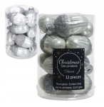 Klaasist h&otilde;bedased tammed j&otilde;ulukaunistus 12tk│Elegantne ja ajatu design 3x4cm