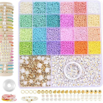 Ditk-u Helmeste komplekt k&auml;ev&otilde;rude ise valmistamiseks 15000 t&uuml;kki helmeid ehete valmistamiseks Diy k&auml;ev&otilde;rude ehete valmistamise Diy komplekt t&auml;iskasvanutele 3 mm helmed niidistamiseks