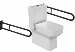 Kompaktne WC-pott CeraStyle Noura bideefunktsiooniga, kuuma/k&uuml;lma vee segistiga, 34,5x62x76,5 cm, vertikaalne/horisontaalne &auml;ravool, valge + pehme sulgumisega istumispind + 2x kokkupandavad k&auml;epidemed, 600 mm, mattmust