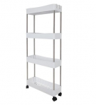 Vannitoa hoidik rattail, 4 taset, valge, 1 tk