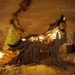 3D koka dzīvnieku statujas - ar LED naktslampiņu - dekorācijas