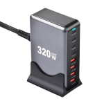 Kiirlaadija 8-pordiga 320 W, must, NewPRO YMX