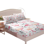 Loussiesd Voodipesu Kummiga voodilina 135x200+40 cm, 2 padjap&uuml;&uuml;ri 50x75 cm, Flamingo