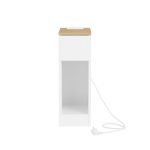 SoBuy kitsas 20 cm laiusega &ouml;&ouml;kapp, lisalaud sahtliga, USB-pordiga &ouml;&ouml;kapp, magamistuppa ja elutuppa, v&auml;rv valge ja puit, suurus 20 x 35 x 60 cm FBT111-E-WN