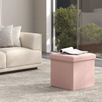 Hoiukast-puf, 30x30x30 cm, Roosa