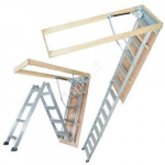 Kokios palėpės sulankstomos teleskopinės kopėčios 290 cm 160 kg