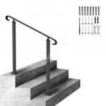 Metallist reelingud treppidele, 1&ndash;2 astmele, 100 cm pikkus, must