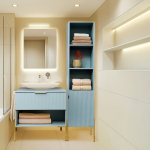 Homla Navado k&otilde;rge vannitoakapp, sinine &ndash; modernne hoiustamine kitsa disainiga