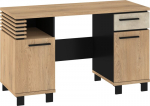 Kirjutuslaud Meblocross Lamir LAM-02, hele tamme/mandli/musta v&auml;rvi