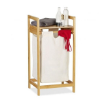 Vannitoa riiul pesukorviga 73x37x33cm., helepruun/valge