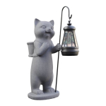 Vaigust kassi figuur p&auml;ikeselaternaga Mikilov hall 28 cm