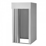 Proovikabiin 99x99x198 cm must ja hall-valge, pol&uuml;ester