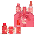 Kehahoolduskomplekt IDC Institute Sweet Swirls Candy Care: kehasprei, 100 ml + kehalosjoon, 50 ml + du&scaron;igeel, 100 ml