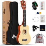 Winzz sopran-ukulele algajate komplekt, valge