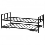 Diivanvoodi v&auml;ljat&otilde;mmatava voodiga, 203x104x73.5 cm, must, metall
