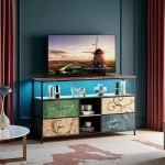 Televiisorialus, 108x30x78cm, LED-valgusti ja 4 v&auml;rvilise sahtliga, pruun