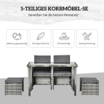 Aiatm&ouml;&ouml;bli komplekt 5-osaline Outsunny, halli v&auml;rvi