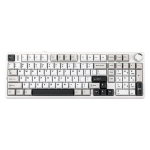 Aula F99 PRO 96% mehaaniline m&auml;nguklaviatuur, T5.0/USB-C/2,4 GHz traadita &uuml;hendus, p&ouml;&ouml;rlev nupp, valge-hall RGB-taustvalgustus