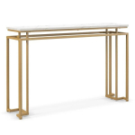 Konsool 120x30x80,5cm, valge/kuldne v&auml;rv