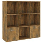 vidaXL raamatukapp, suitsutatud tamm, 98 x 30 x 98 cm