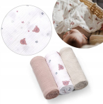 BabyOno &uuml;lipehmed kortsutatud musliinm&auml;hkmed, hall, 3 tk &ndash; 100% puuvill, 70&times;70 cm