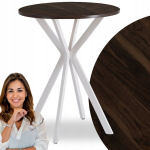 &Uuml;mmargune laud Mebel Elite LAUREN &Oslash;60 Pruun Valge