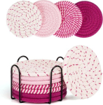 Jooaluste komplekt hoidikuga - 8 tk komplekt - jooaluste komplekt - roosa