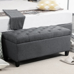 Pehme pink hoiukastiga Homcom 100x40x44 cm, tumehall/must