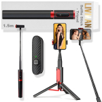 Selfie pulk (Selfie stick) LIVMAN Oth-AB202MAX - multifunktsionaalne selfide pulk ja statiiv kaugjuhtimispuldiga, 1,5m