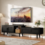 Televiisorialus, 170x30x44cm, kahe sahtliga, rotangist disain, sobib elutuppa ja magamistuppa, must