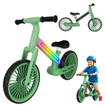 Trike Fix Glow Cross jalgratas LED-taskulambiga, roheline