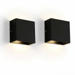 LED seinavalgusti, 2 tk, 12W, 3000K, must