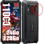 Telefon T&eacute;l&eacute;phone portable Incassable Blackview BV6200 Plus 6.56" 24Go+128Go Smartphone Android 15 11000mAh NFC - Must