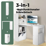 Kirjutuslaud 122x56x122cm, valge v&auml;rv