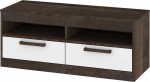 TV-kapp Meblocross Maximus MXS-34, tammeviimistlusega, l&auml;ikivad valged esipaneelid, 2 sahtlit