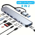 8-&uuml;hes USB Type-C jaotur, Must
