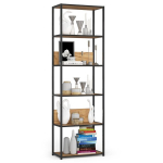 Seisev Riiul AKORD Industriaalne Regał 600 Avatud Modernne Industriaalne, 6 Riiulit, Must / Tamm Craft