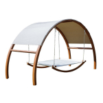 V&otilde;rkkiik-voodi Czillo Riposo puidust raamiga, pruuni pol&uuml;esterist varikatusega