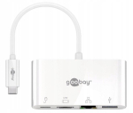 Goobay Usb-c multiadapter: Hdmi 4k, Gigabit Lan, Usb-a, Pd 60w, valge