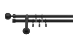Topelt kardinapulk 260 cm 19 Mm Black Matt Optic kera Silent roolid koos lamellidega