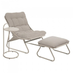 Aiatool Mirpol Cloud jalatoe ja k&uuml;lglauaga, beež, metallraamiga