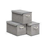 Hoiukastide komplekt 3 tk 50x30x30 cm hall kangas