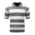 Kootud triibuline meeste polos&auml;rk Hypestfit, XL, hall, XL