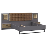 Kaheinimenese voodi Forte Sirius Black 180x200 metallraamiga modernne pruun