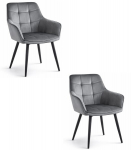 S&ouml;&ouml;gitool Leobert VARSI, tumehall samet, mustad jalad, komplektis 2 tk