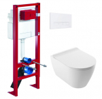 Seinale kinnitatav &auml;&auml;reta WC-komplekt &bdquo;Sapphire&ldquo; QR/SC kaanega, &bdquo;Montus CS120&ldquo; raamiga ja n&otilde;gusa nupuga