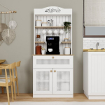 K&ouml;&ouml;gikapp Hanah Home Lucas 1600-148 valge melamiin, sahtlid ja riiulid