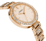 Fossil Karli Bq3181 naiste roosa kullast k&auml;ekell